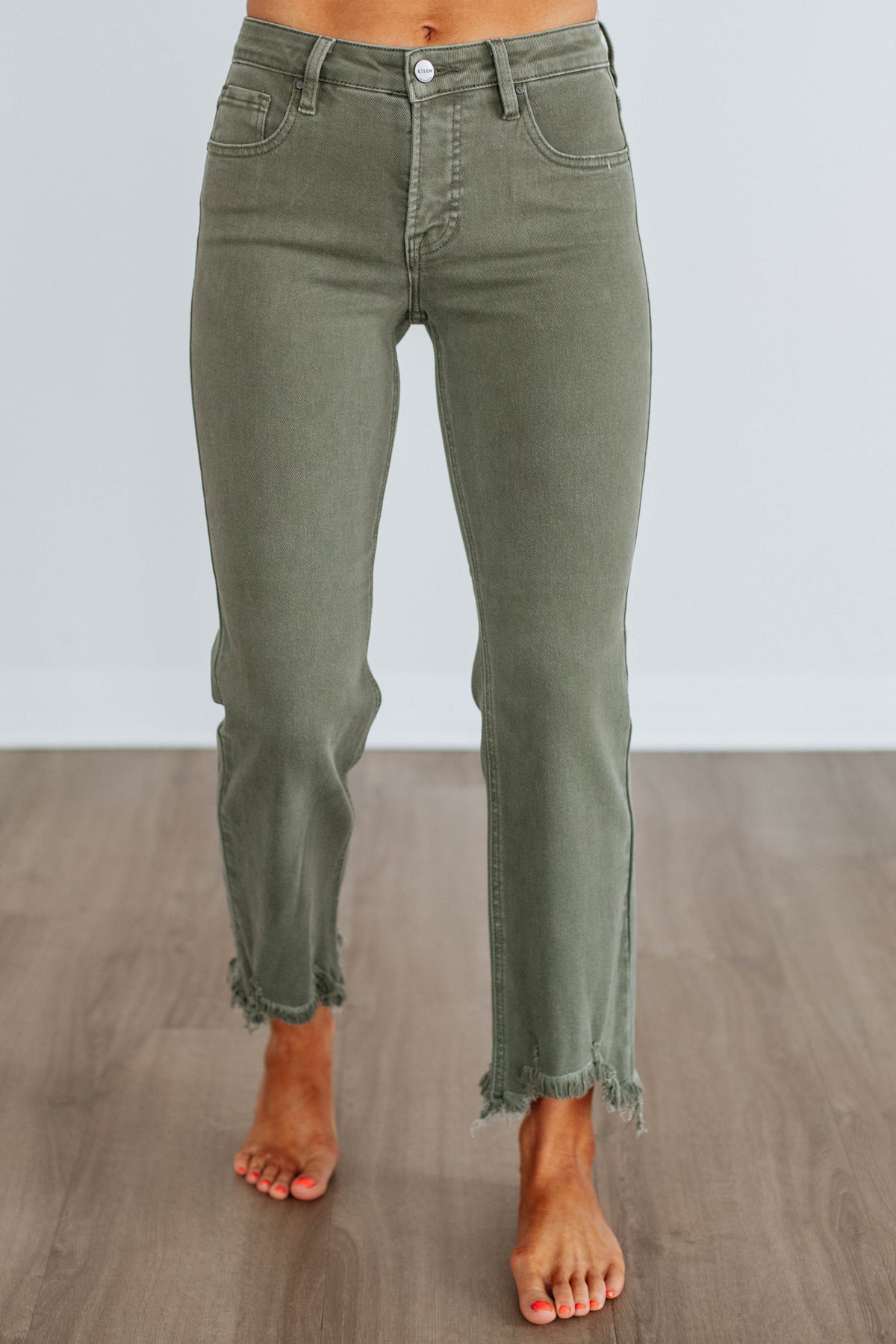 Neona Risen Jeans - Dark Olive