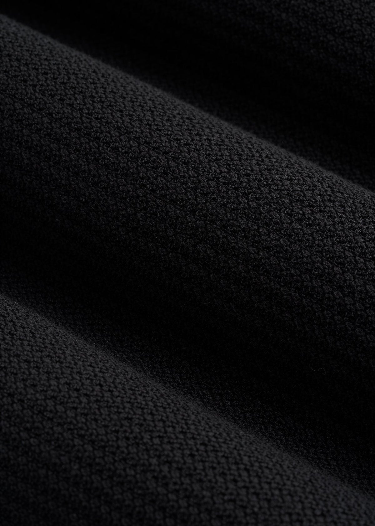 Braided Knit Sweater Polo for Tall Men in Black