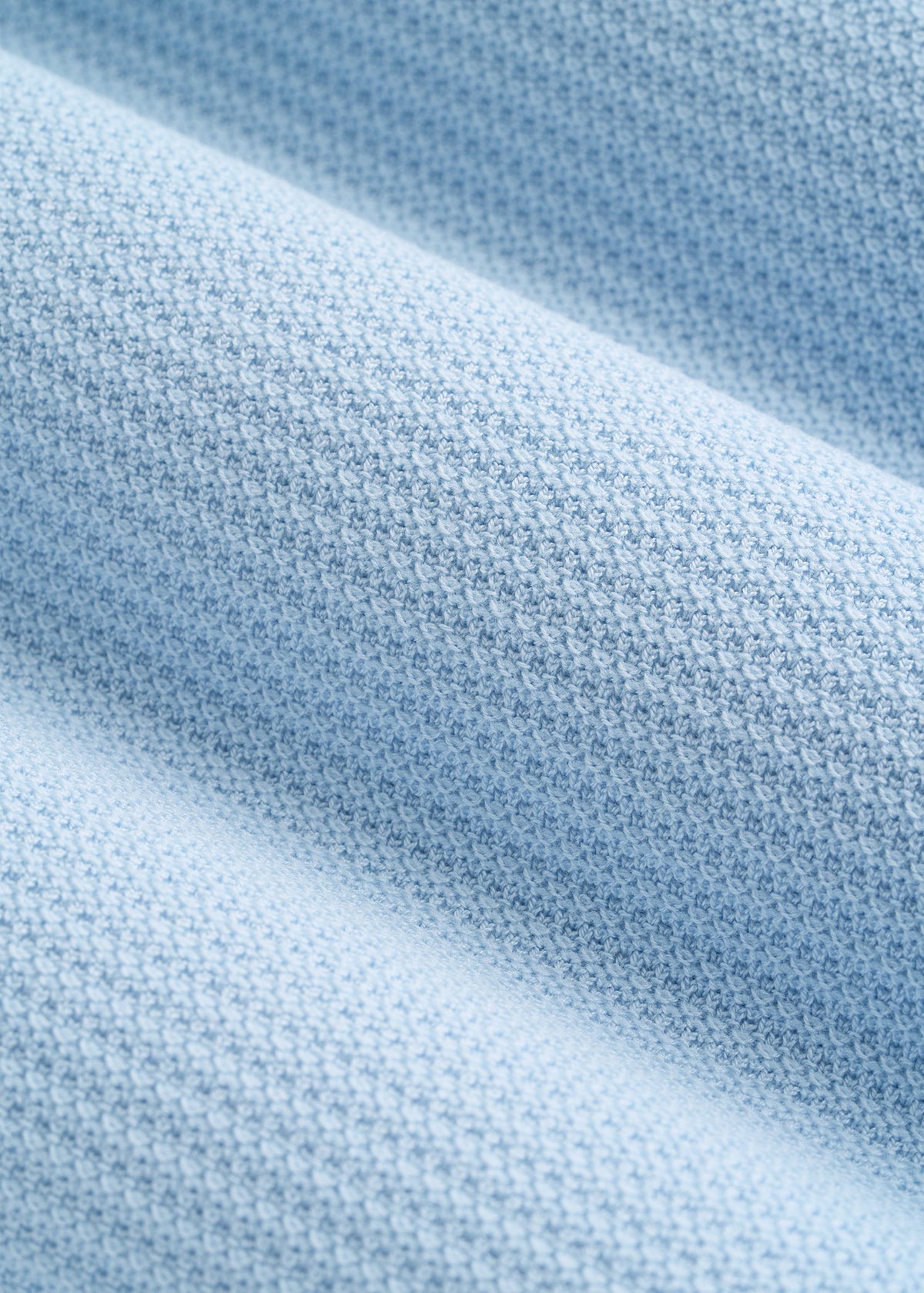 Braided Knit T-Shirt for Tall Men in Ice Blue