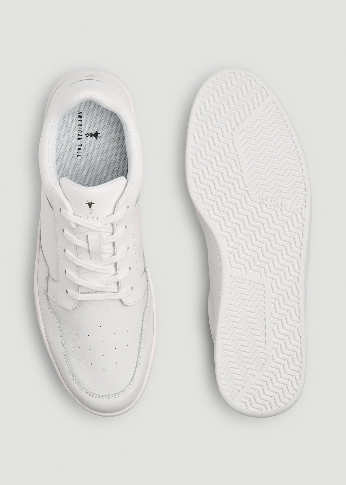 Court Sneaker for Tall Men in White