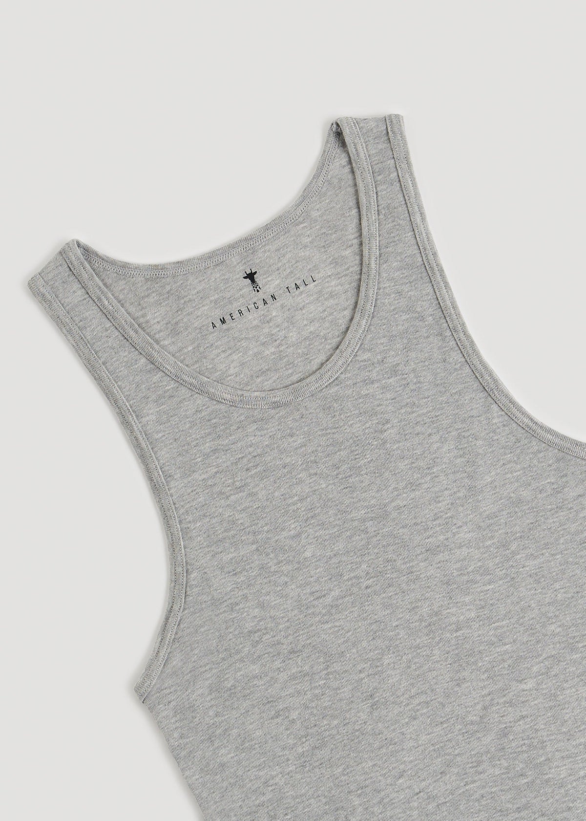 Ribbed Undershirt Tank Top for Tall Men in Grey Mix