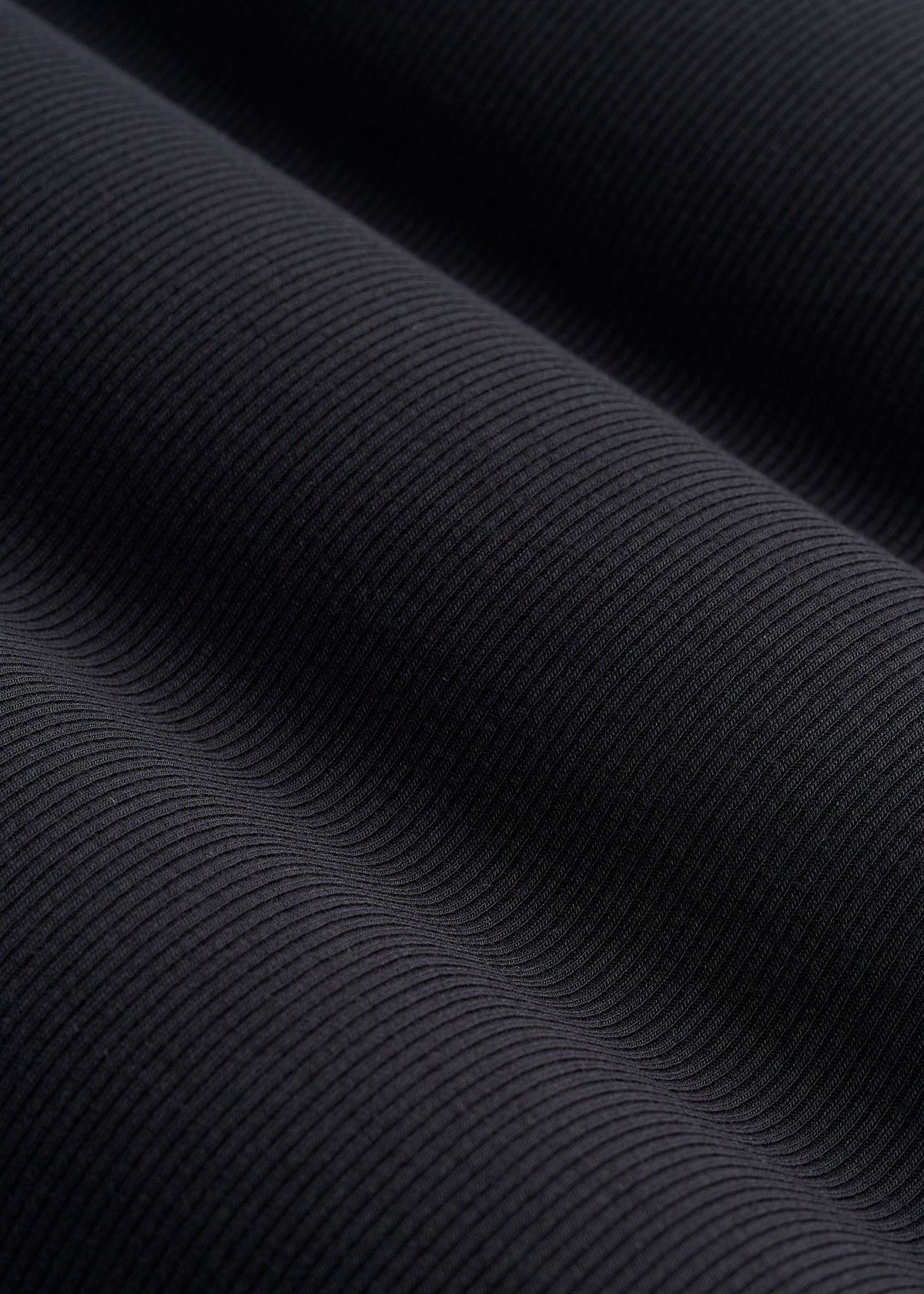 Long Sleeve Ribbed Square Neck Top for Tall Women in Black