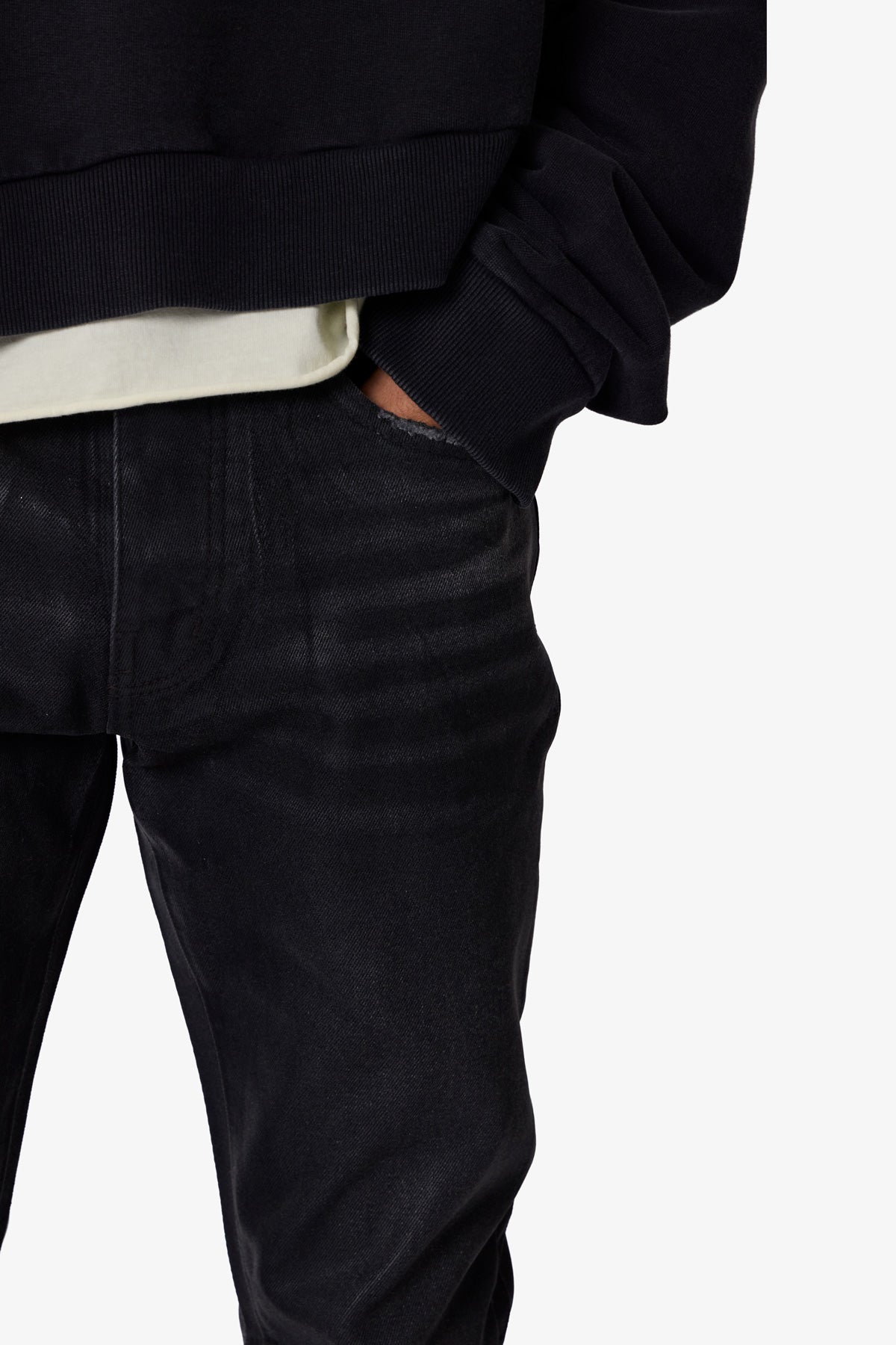 B729 Waxed Denim - Black