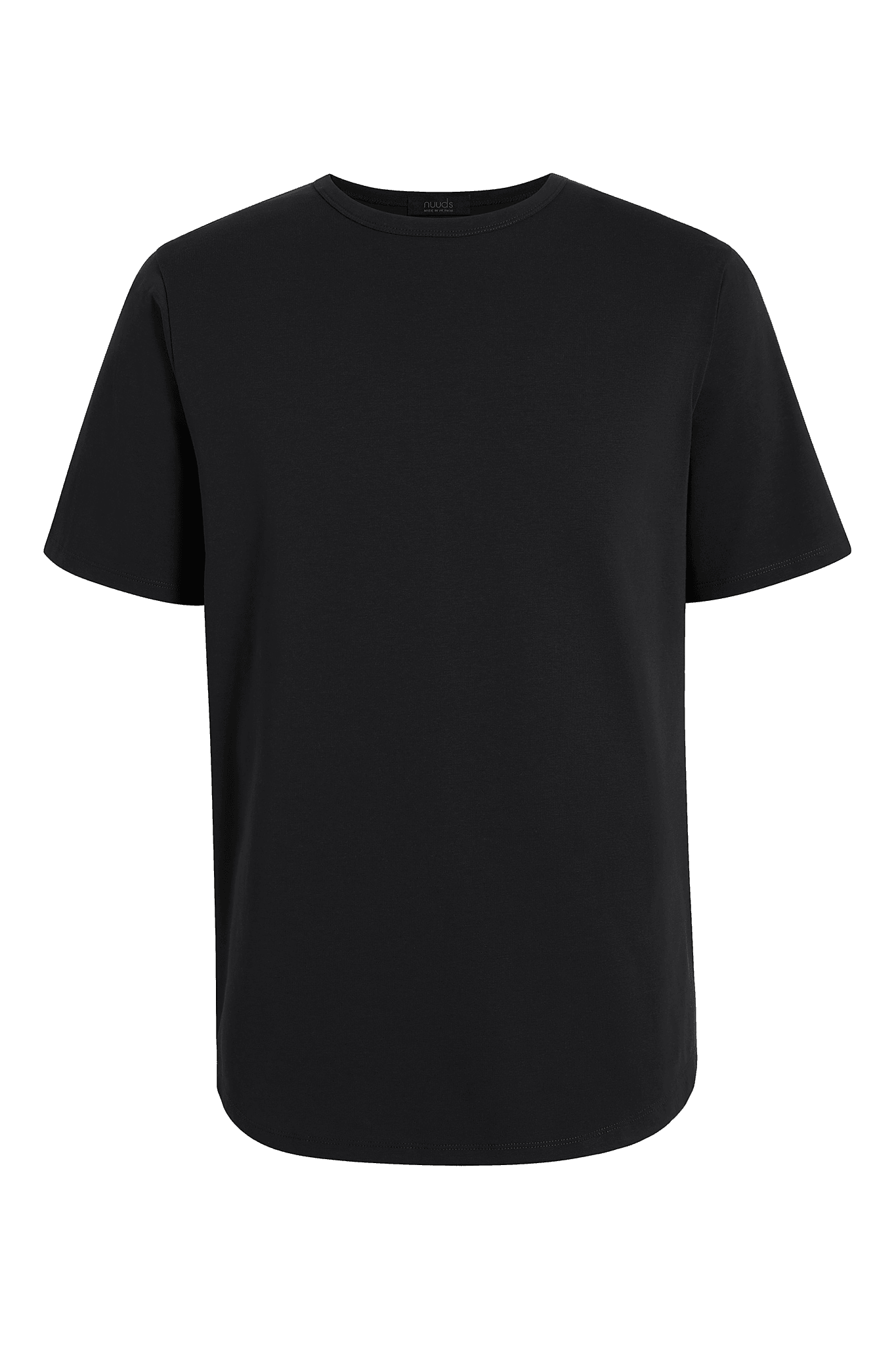 Short Sleeve Curved Hem T-Shirt | Black
