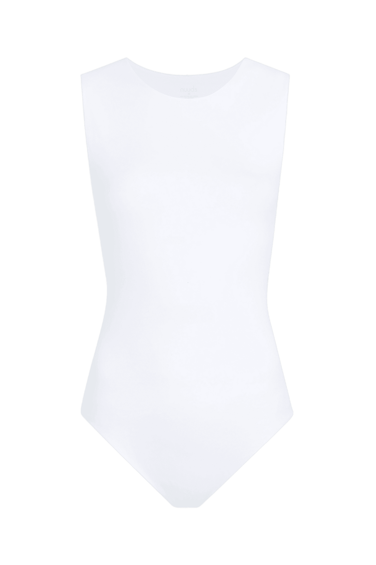 Cotton Stretch Classic Crewneck Tank Bodysuit | White
