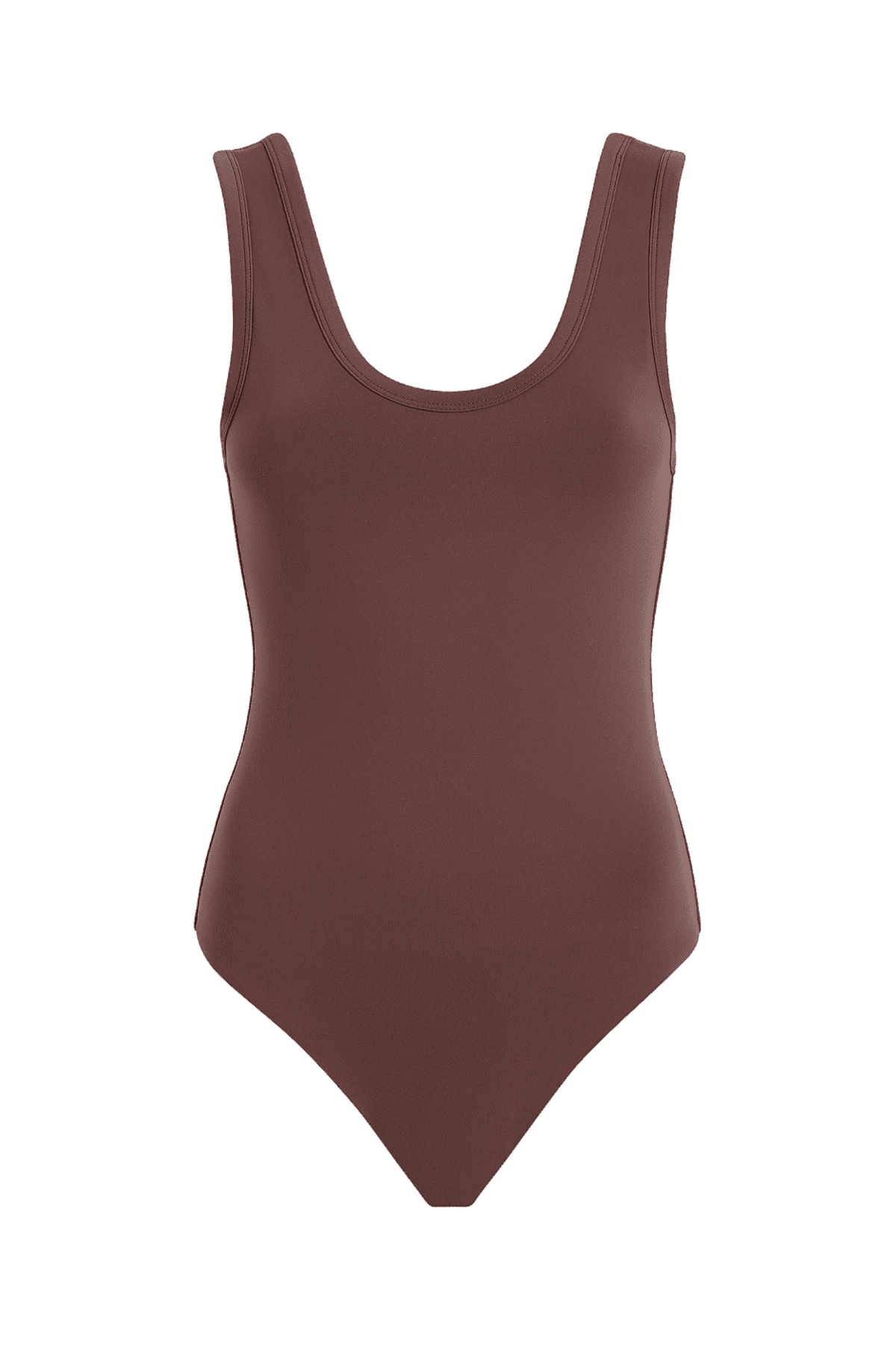 Seamless Scoop Tank Bodysuit | Coffee