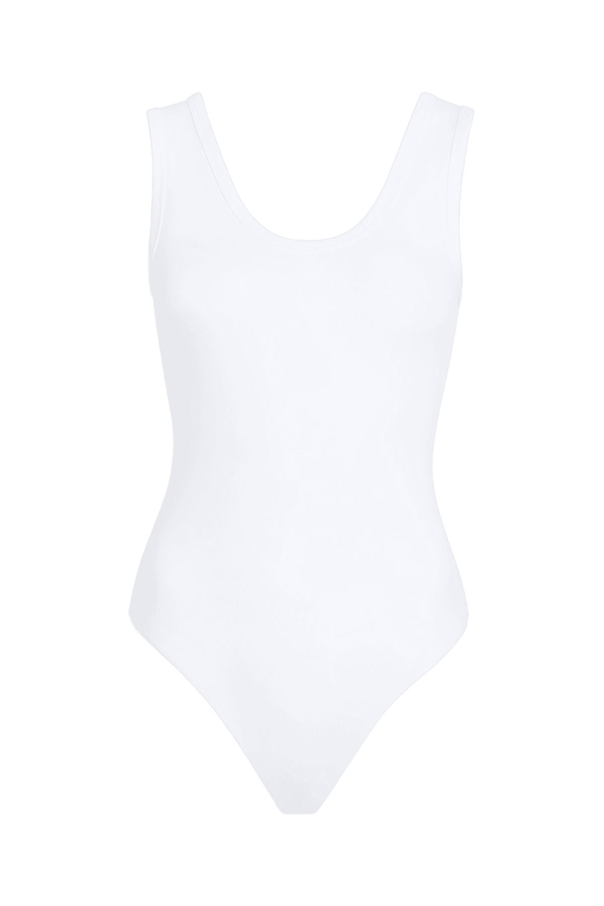 Seamless Scoop Tank Bodysuit | White