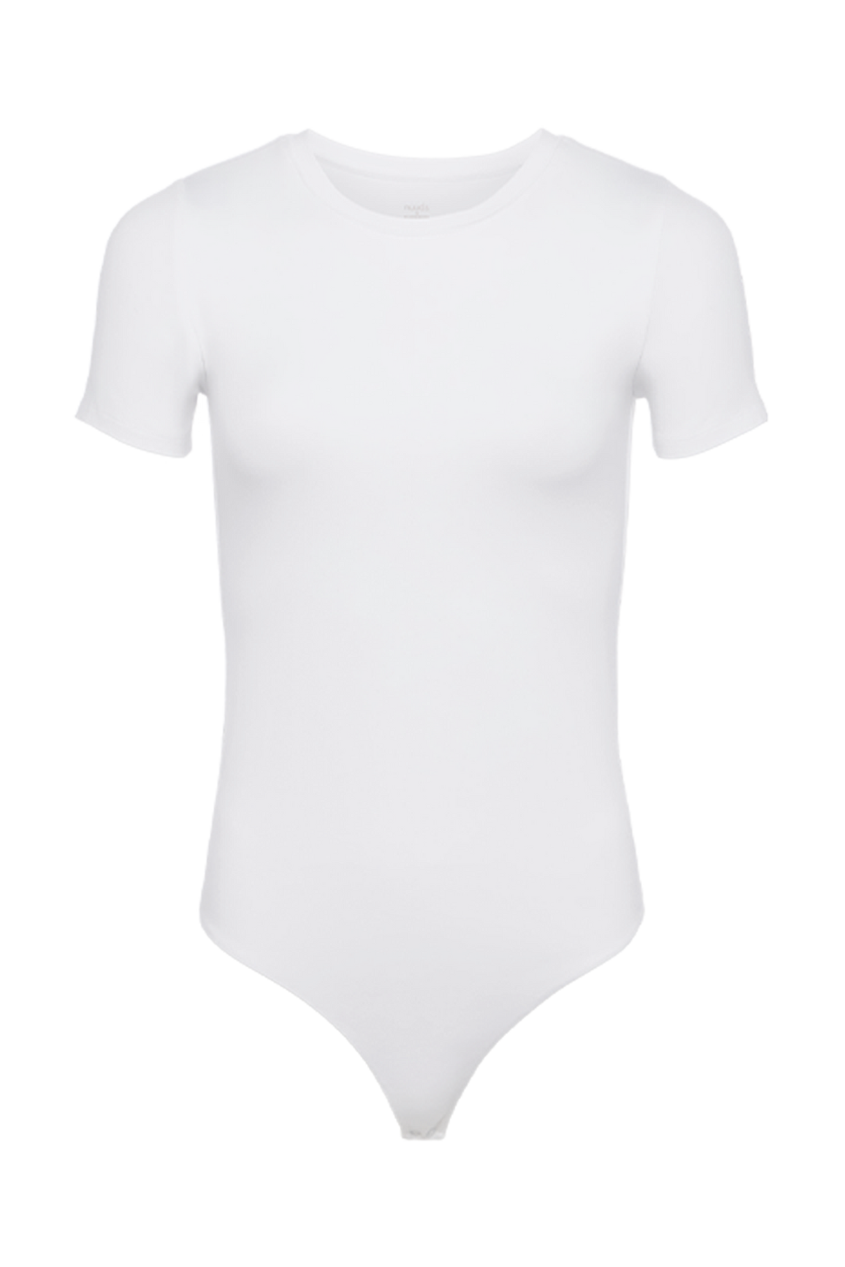 Cotton Stretch Short Sleeve Crewneck Bodysuit | White