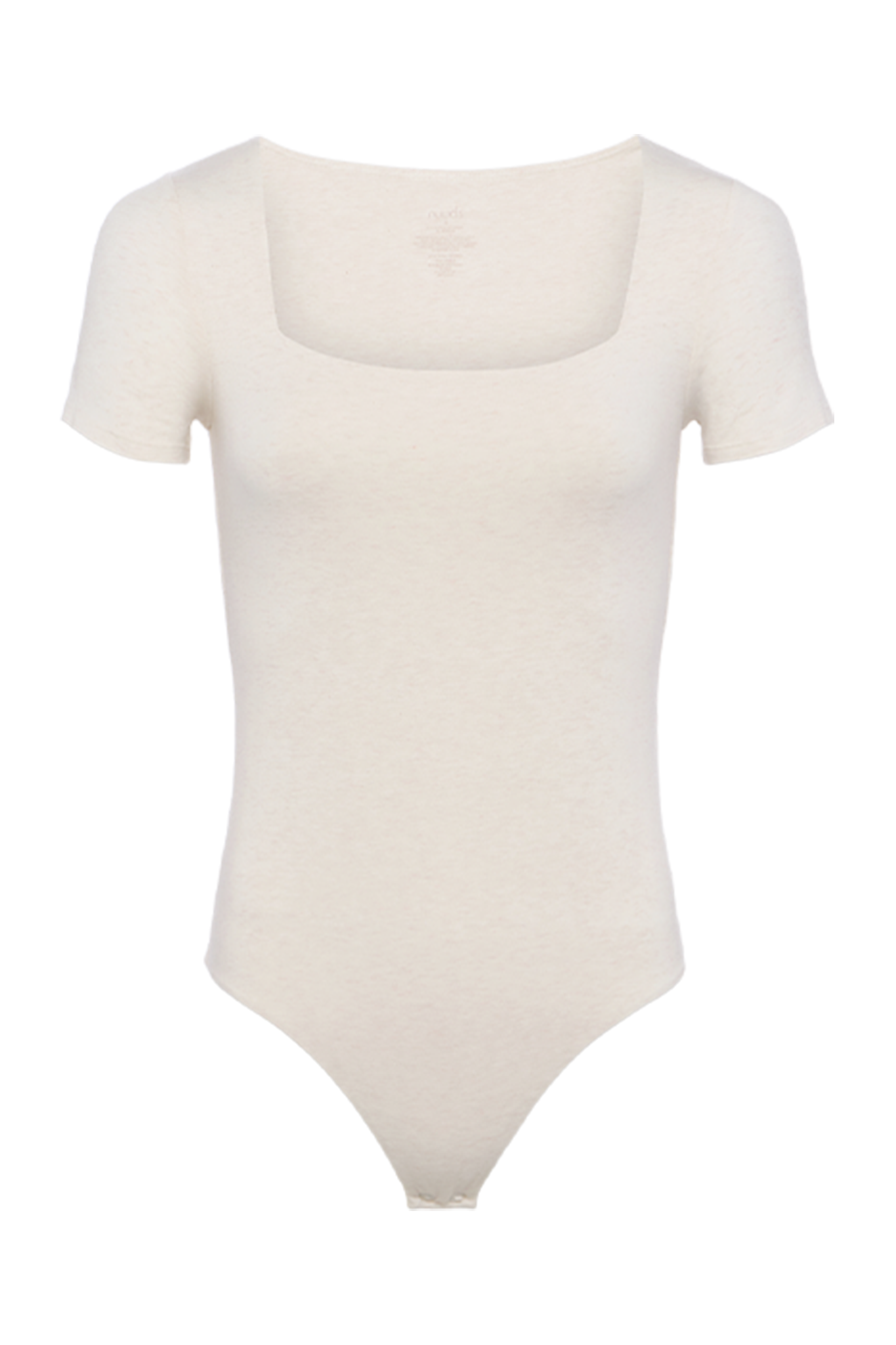 Cotton Stretch Short Sleeve Square Neck Bodysuit | Heather Bone