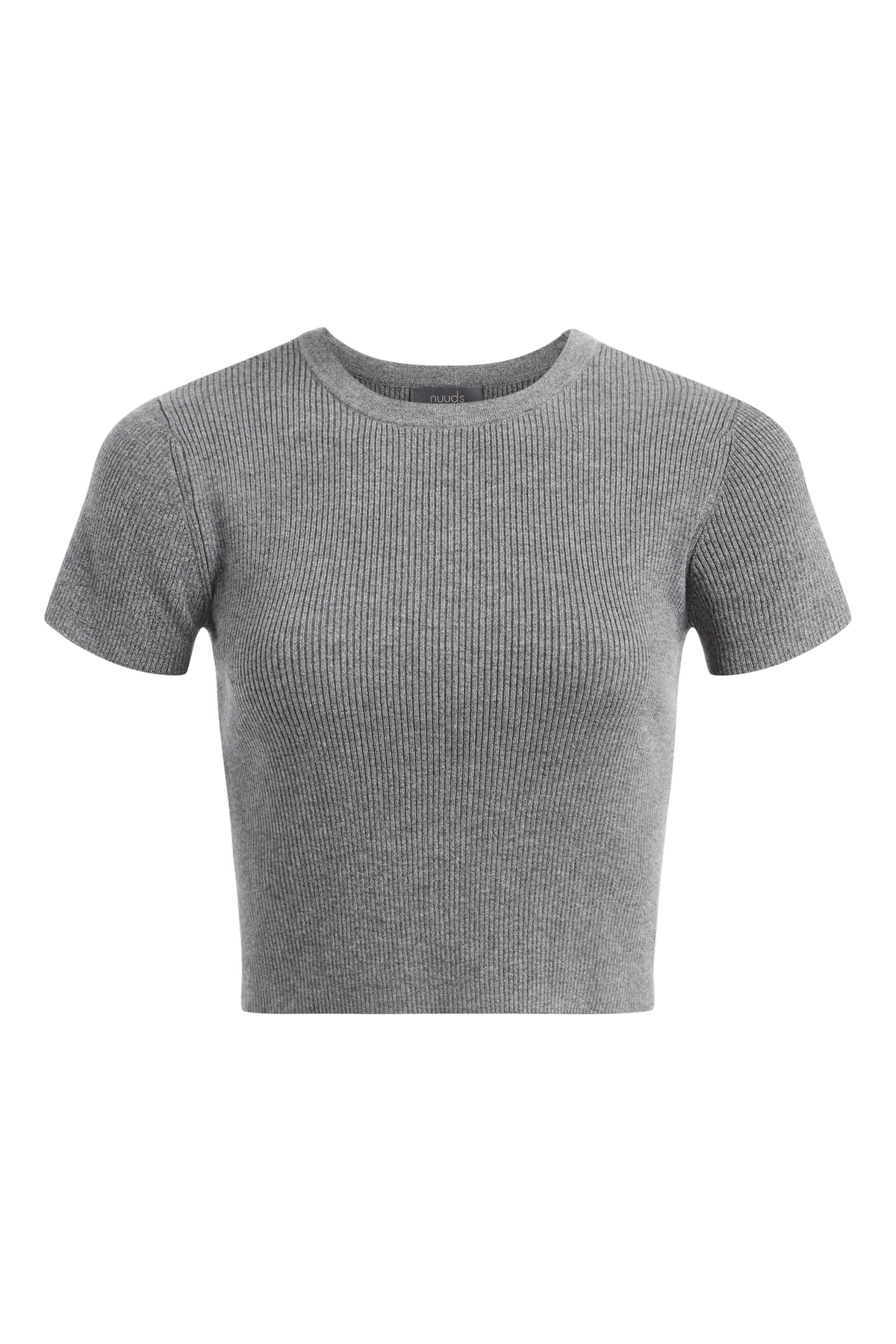 Ribbed Sweater Baby Tee | Charcoal