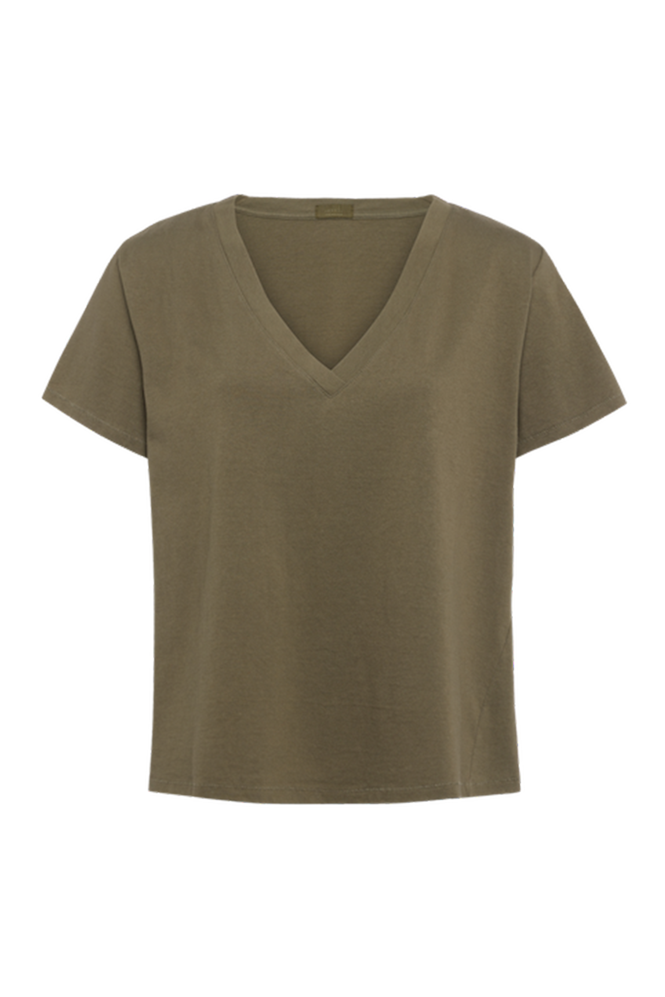 Vintage Cotton V-Neck Everyday T-Shirt | Olive