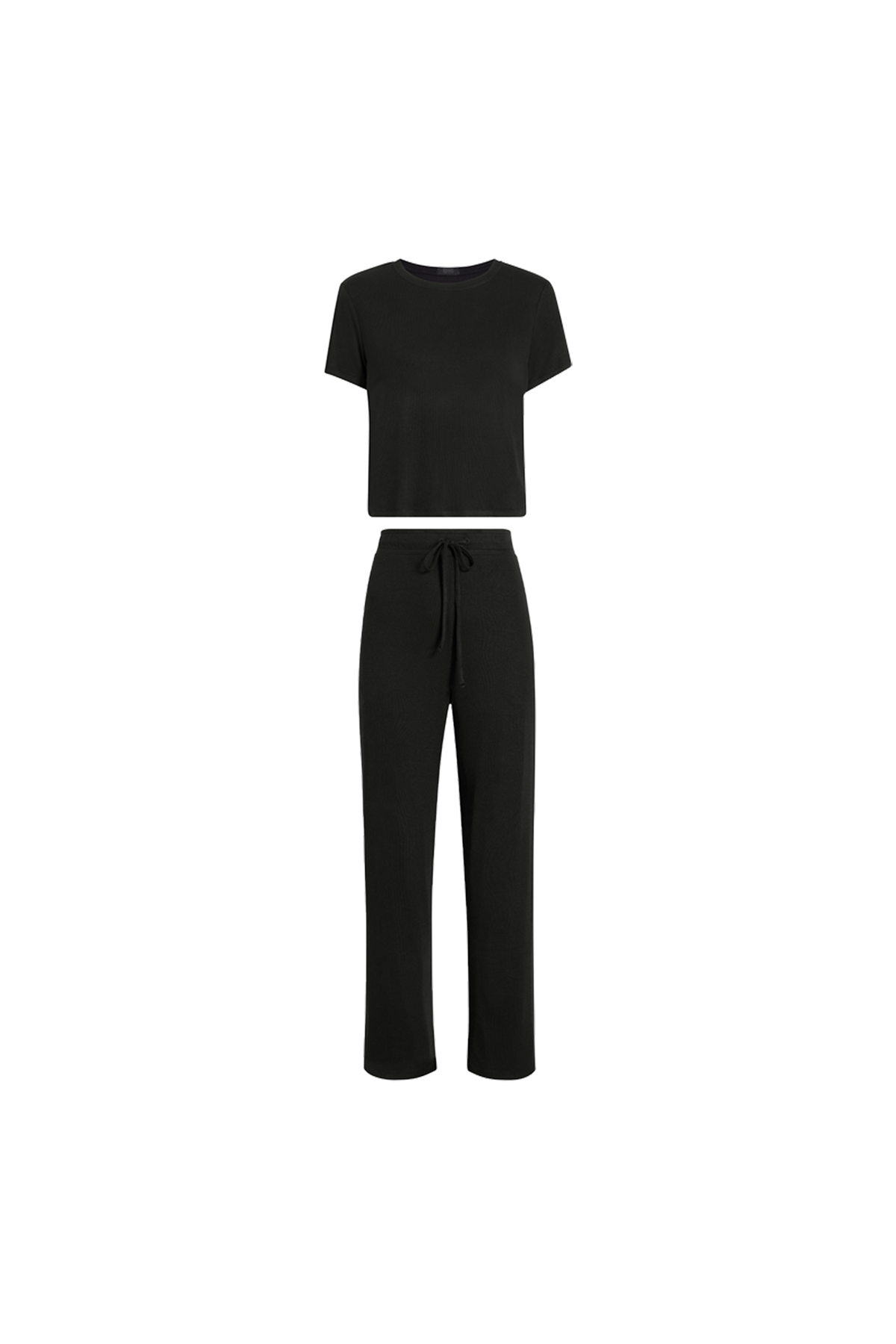 Ribbed Pajama Set | Black