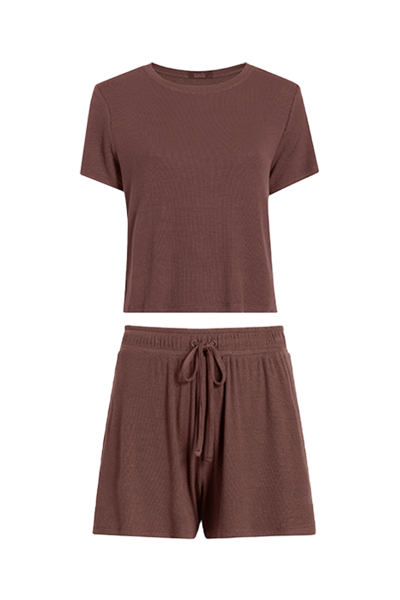 Ribbed Pajama Short Set | Coffee
