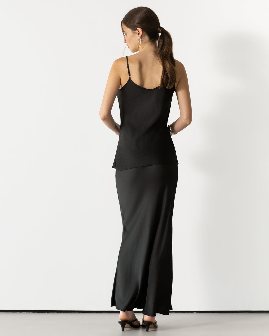 Cordelia Satin Vest | Black