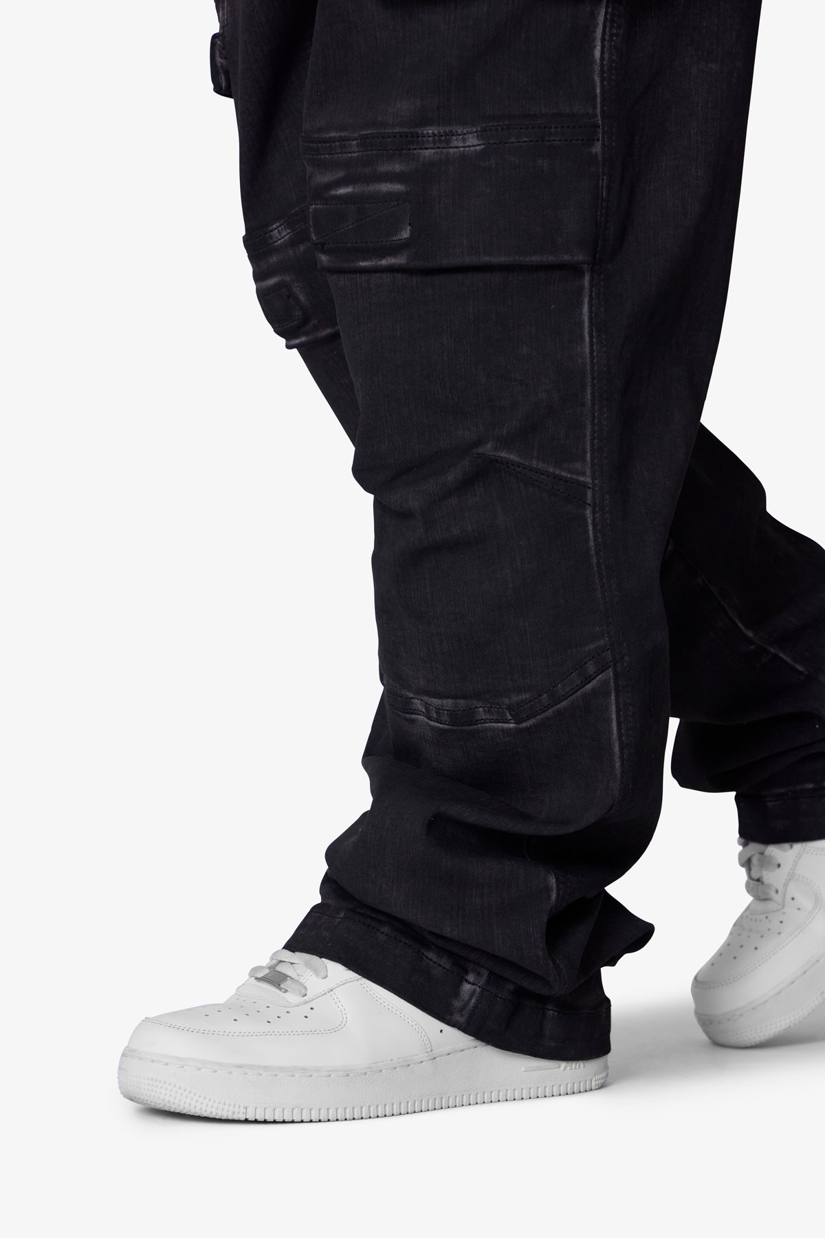 Oil Stretch Cargo Pants - Brown