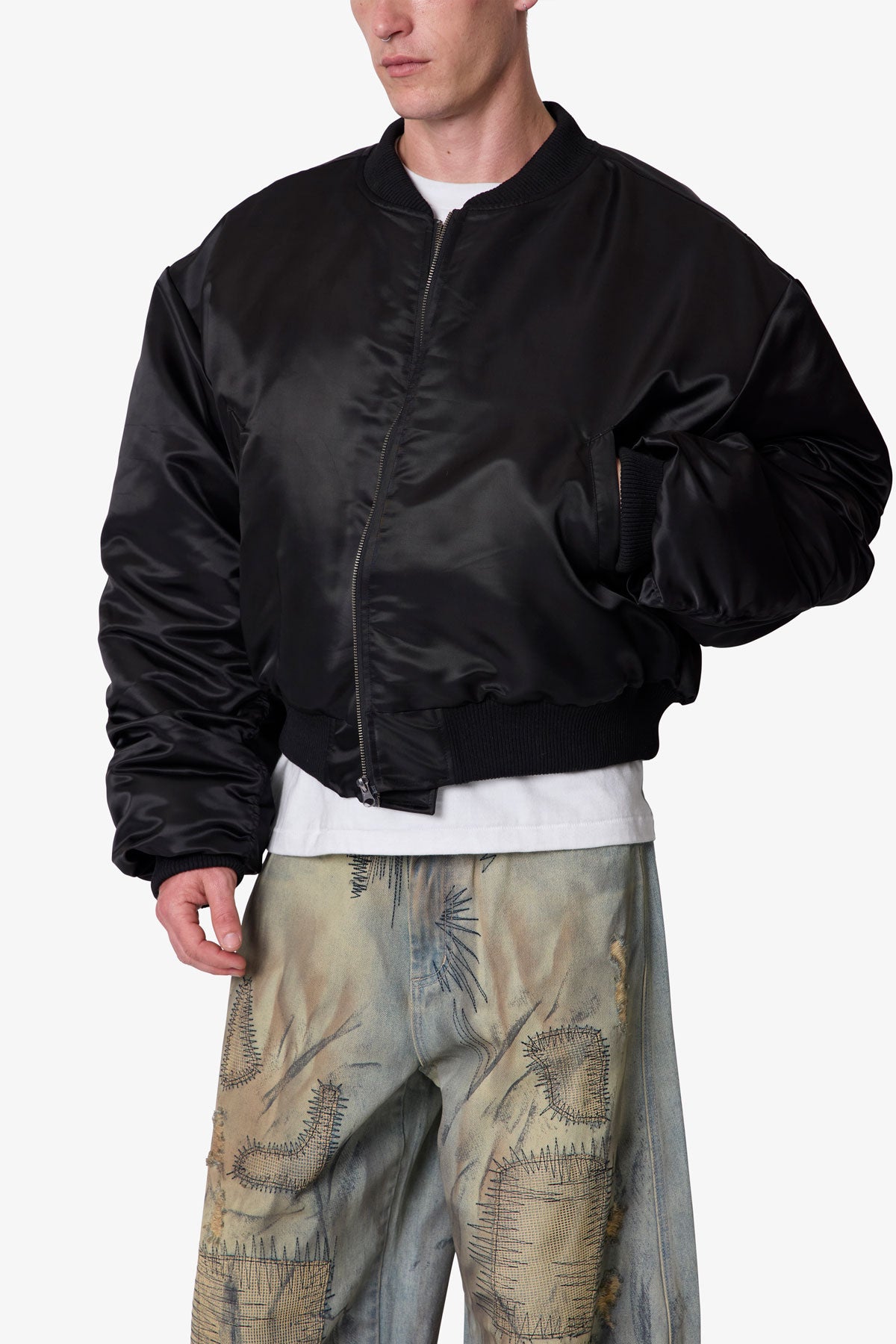 Oversized Bomber Jacket - Black