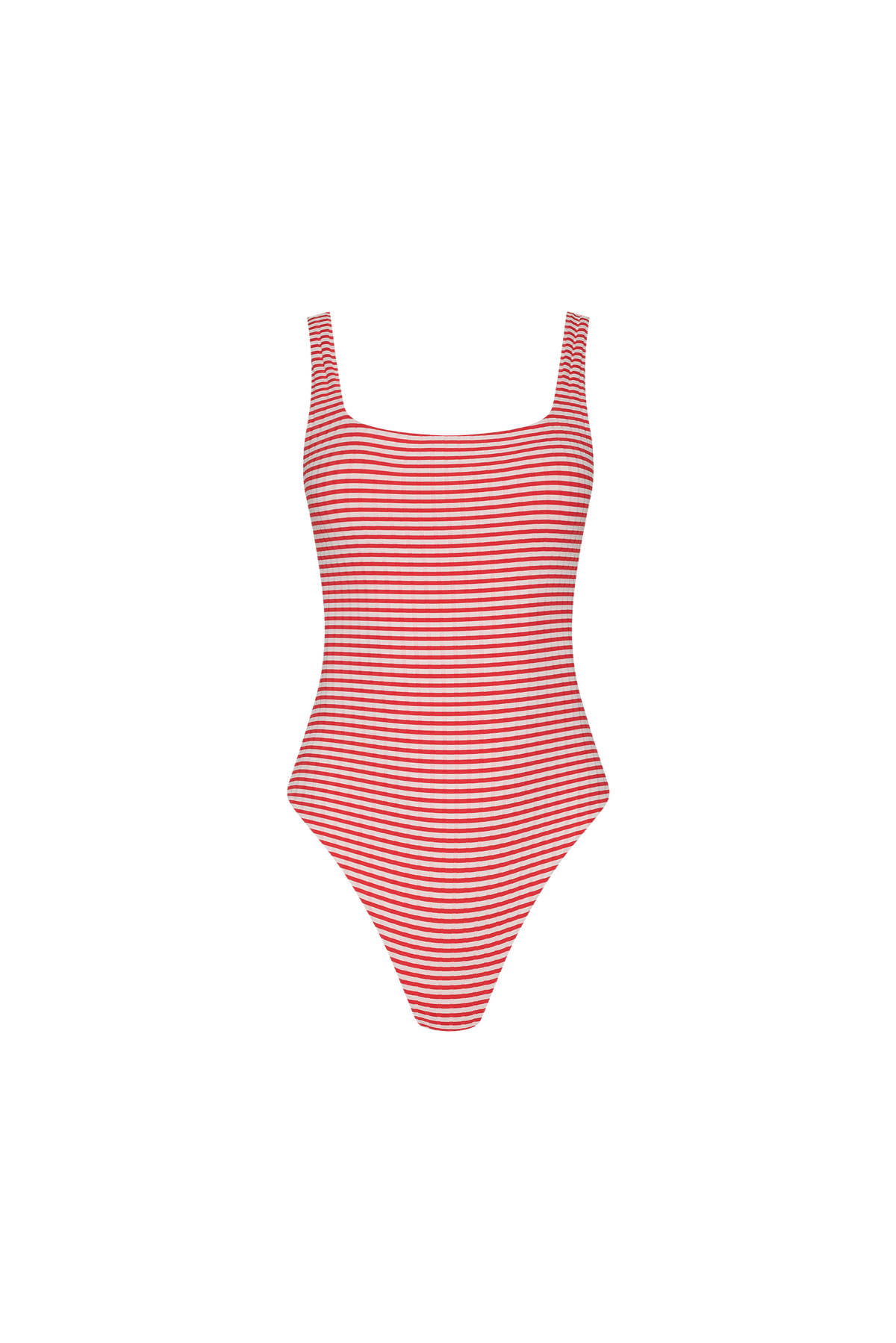 Square Neck One Piece | Cayenne Stripe