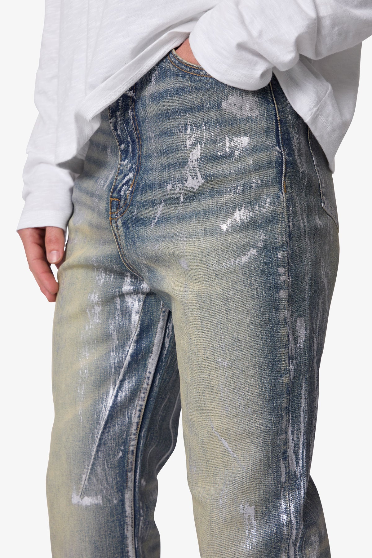 Waxed Super Stacked Denim - Blue