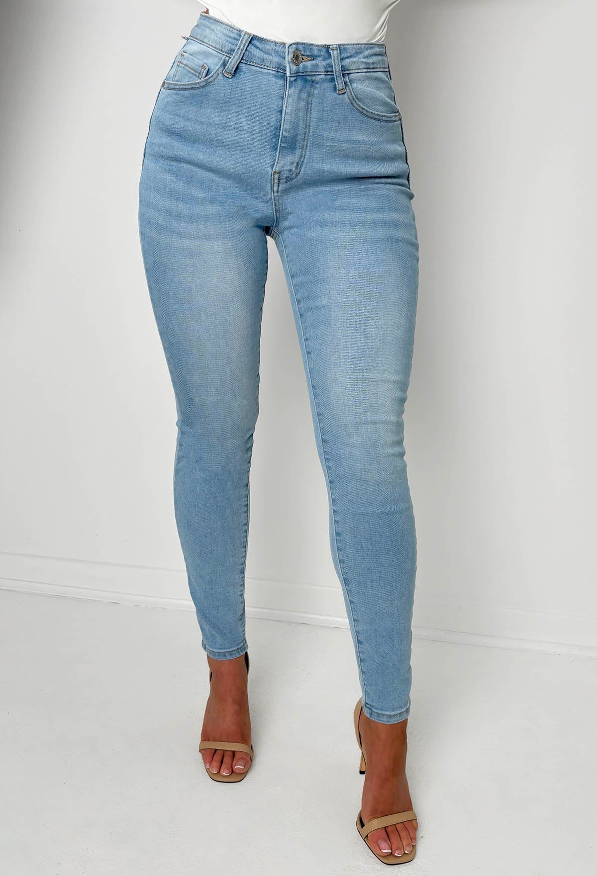 Amelie Light Wash Stretch Push Up Skinny Jeans