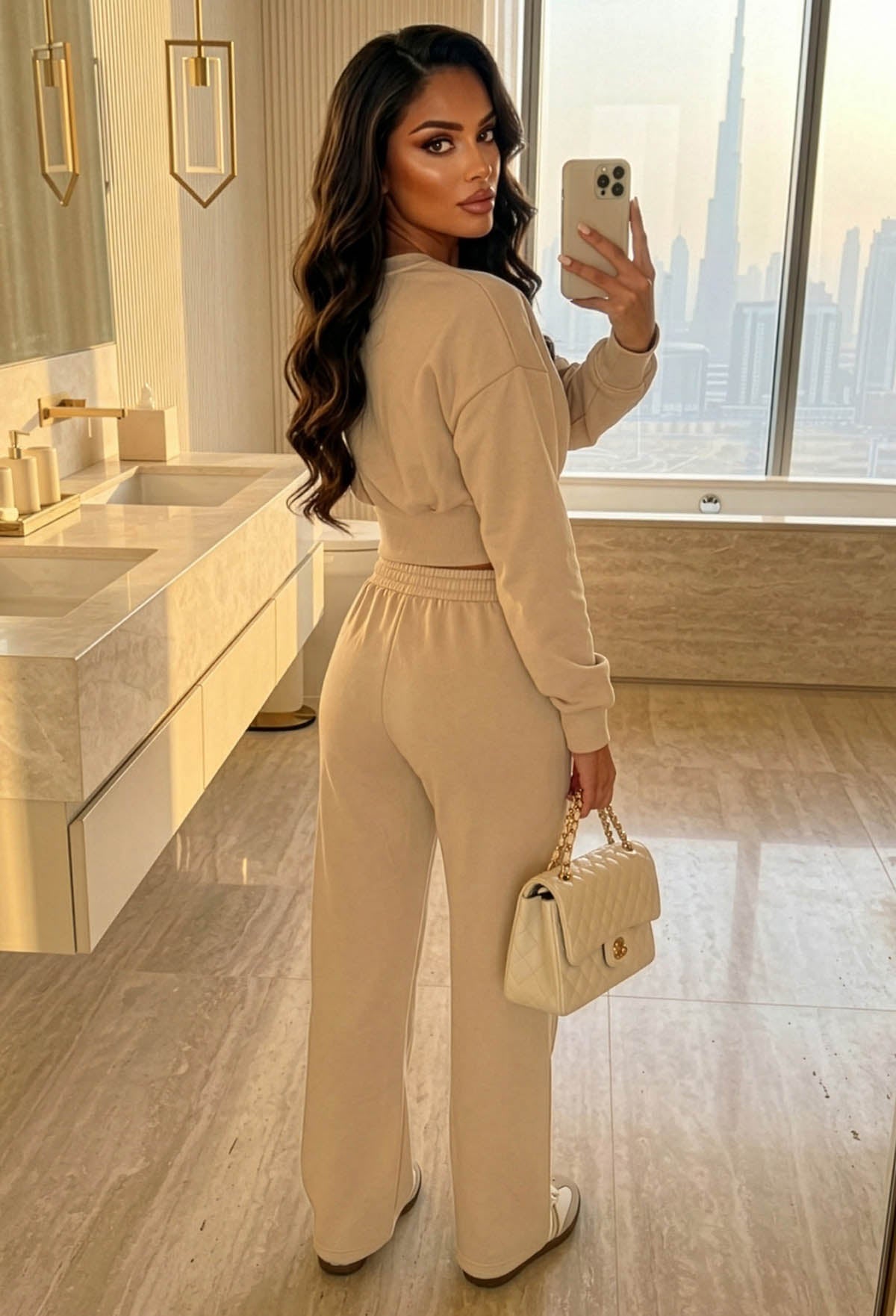 Cosy Love Cream Cinched Waist Lounge Co-Ord Set