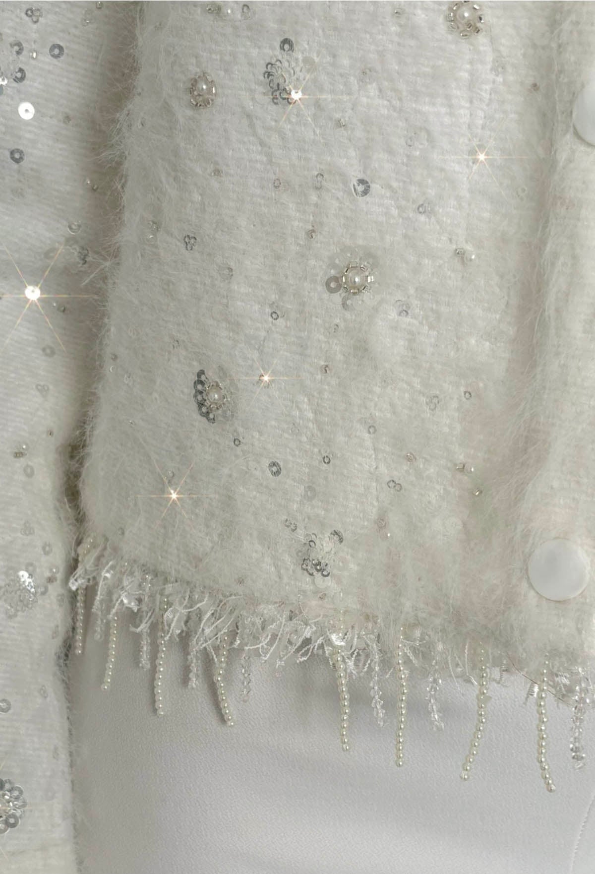 Couture Crush Cream Sequin Tweed Jacket