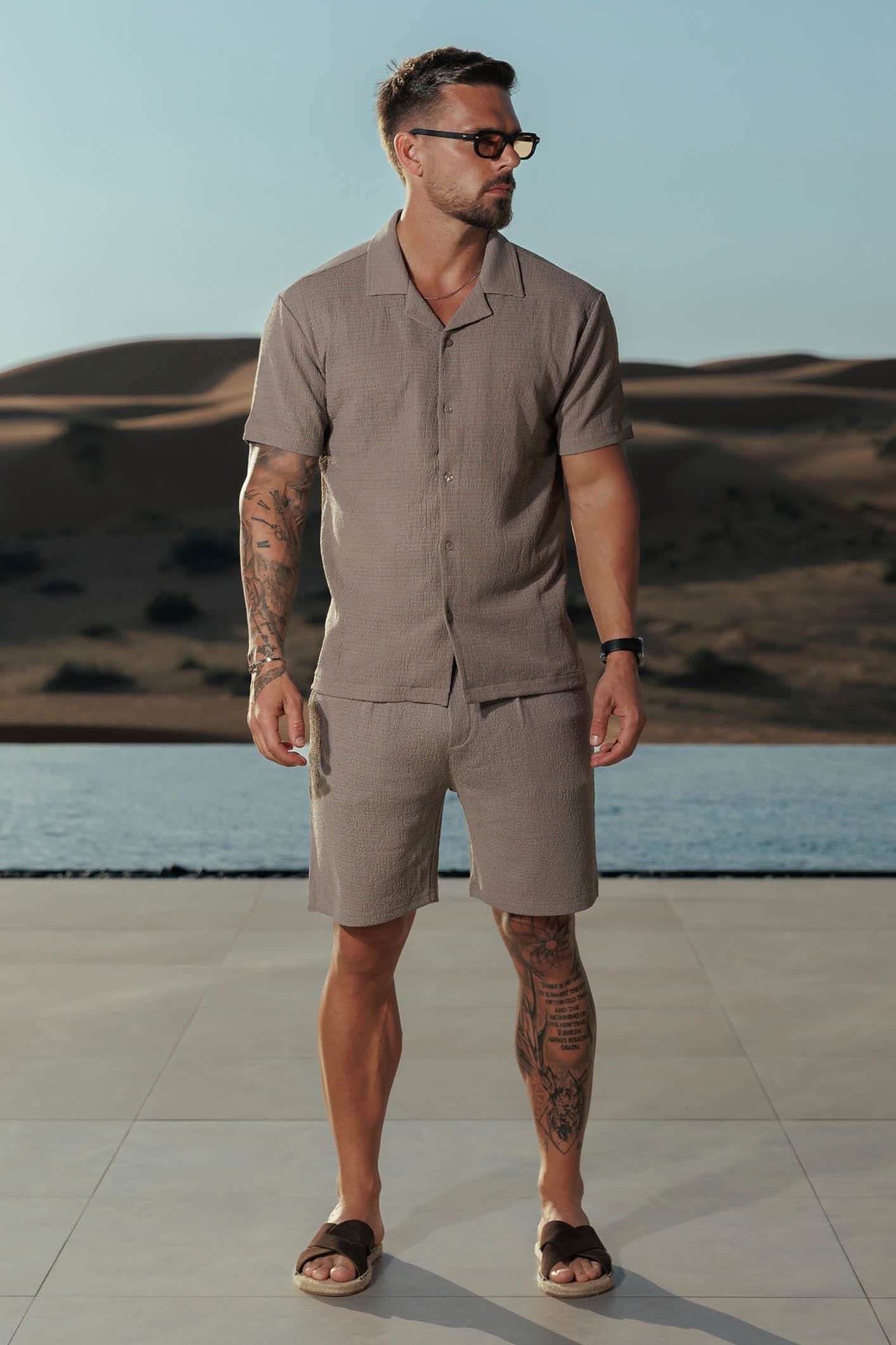 TEXTURED SHIRT - TAUPE