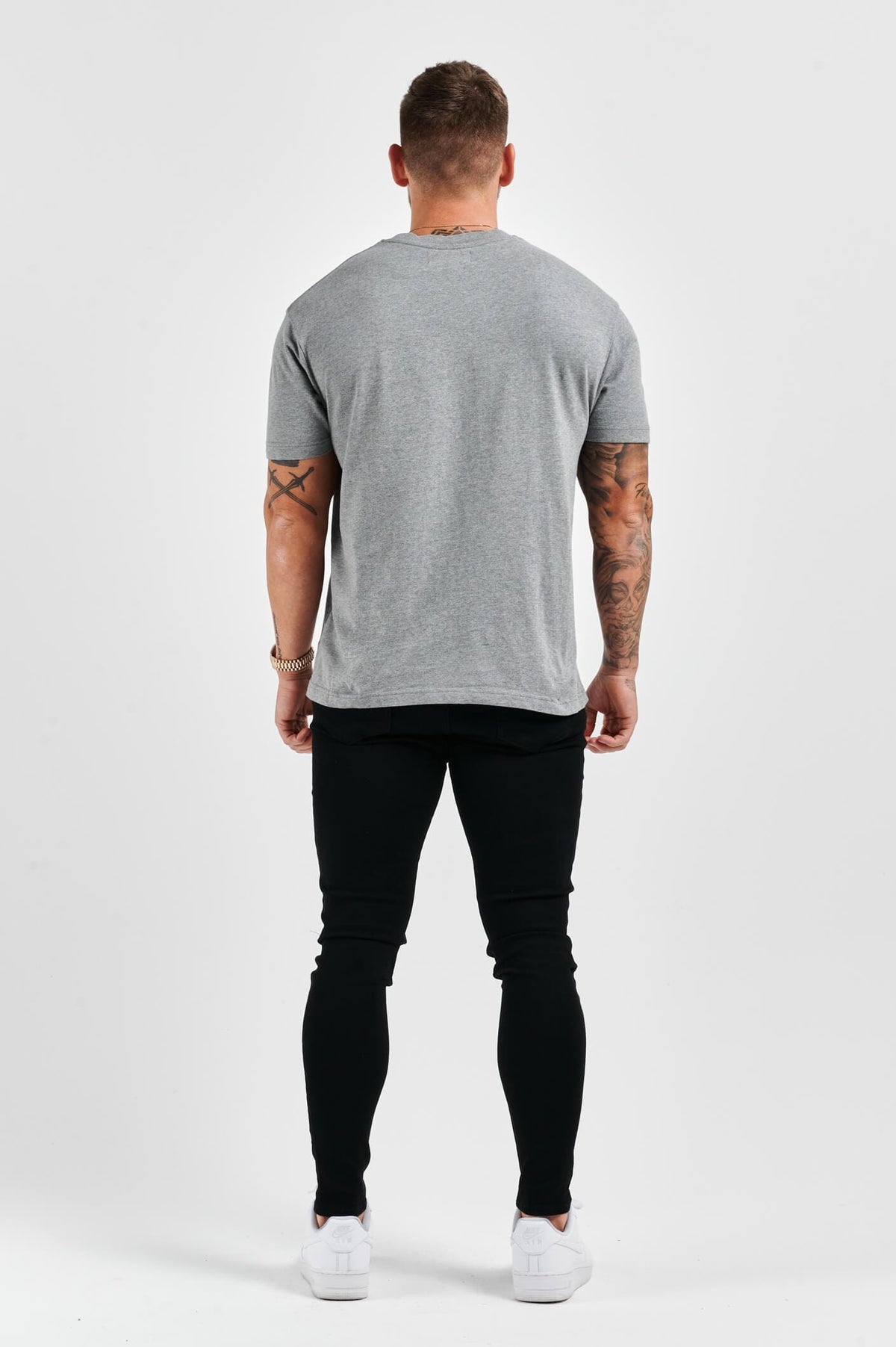 PREMIUM BASICS T-SHIRT (NO LOGO) - DARK GREY MARL