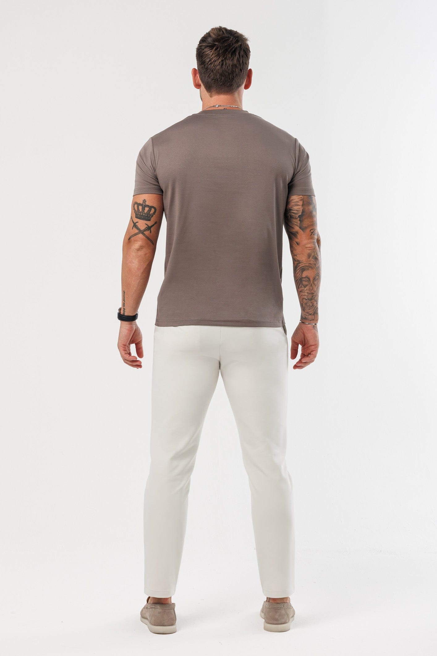 LUXE MERCERISED T-SHIRT - BROWN