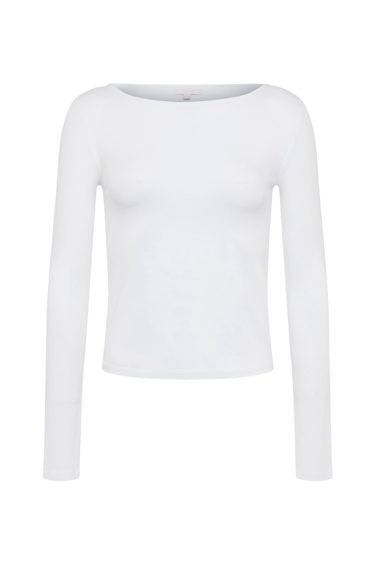 Slinky Jersey Boat Neck Long Sleeve Shirt | White