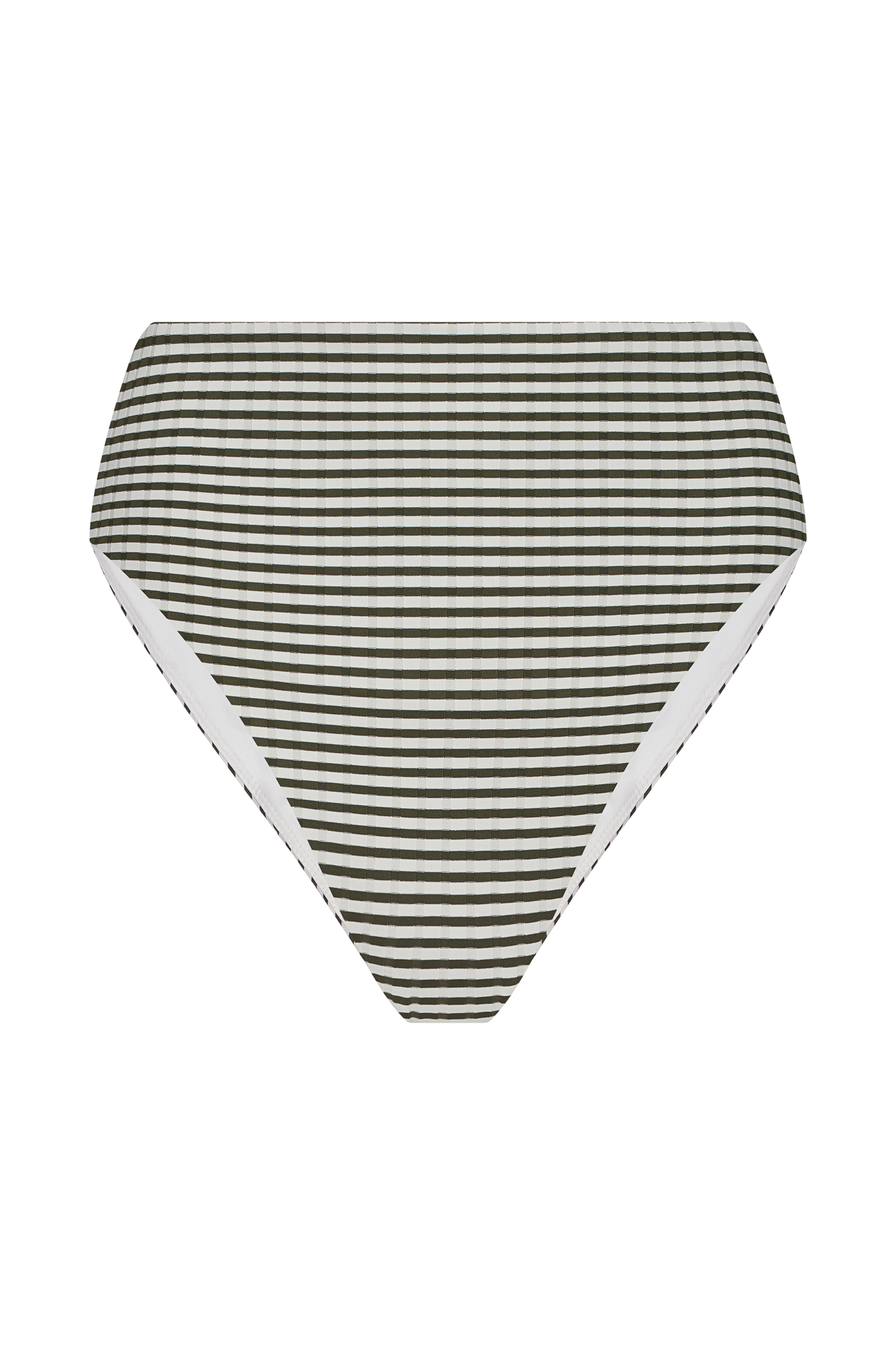 High Waist Bikini Bottom | Olive Stripe