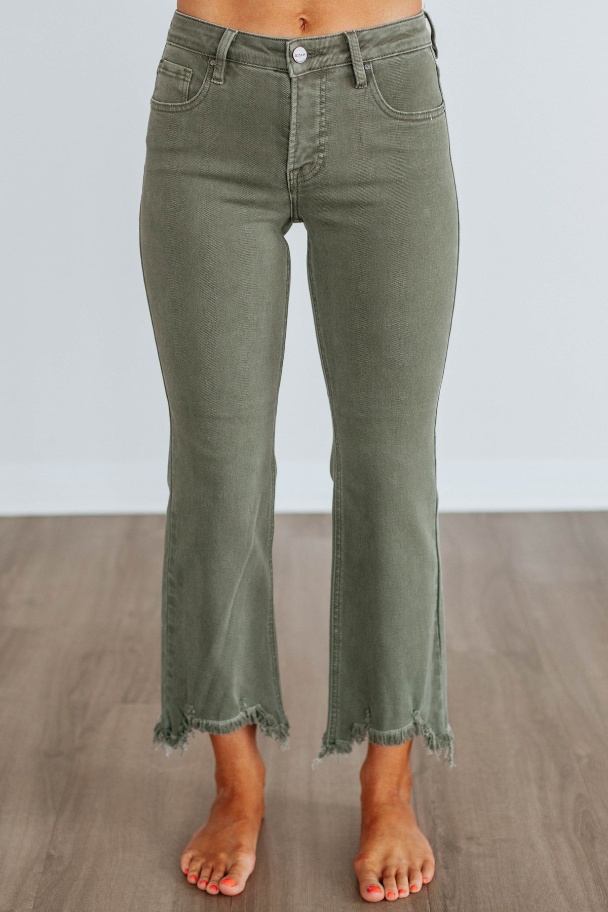 Neona Risen Jeans - Dark Olive