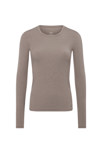 Sporty Rib Bra Long Sleeve | Cocoa