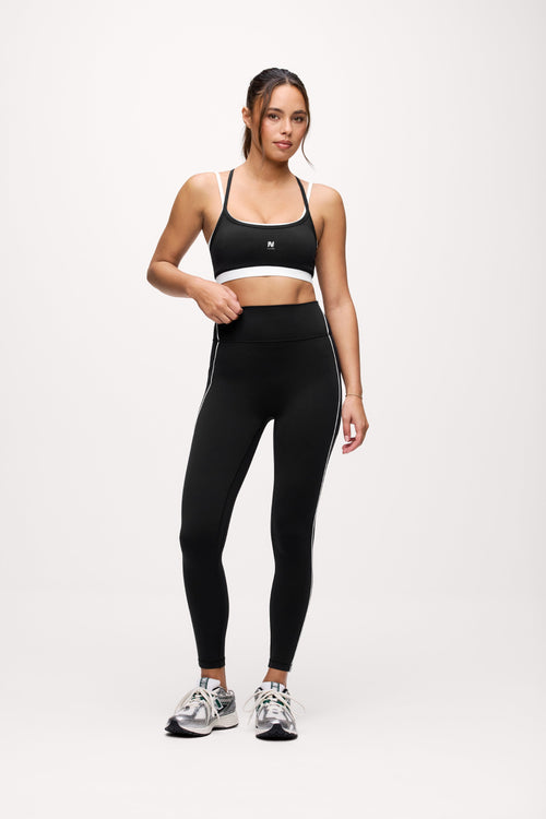 Motion Piped Legging with Pocket | Black