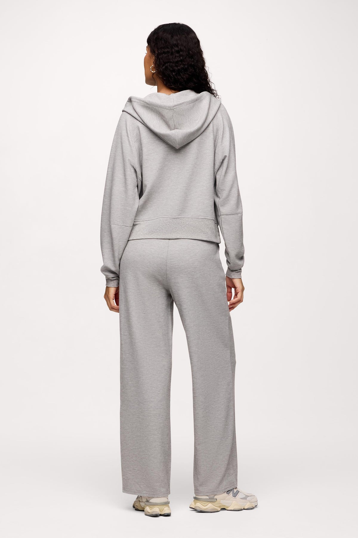 Performance Waffle Zip-Up Hoodie | Heather Grey