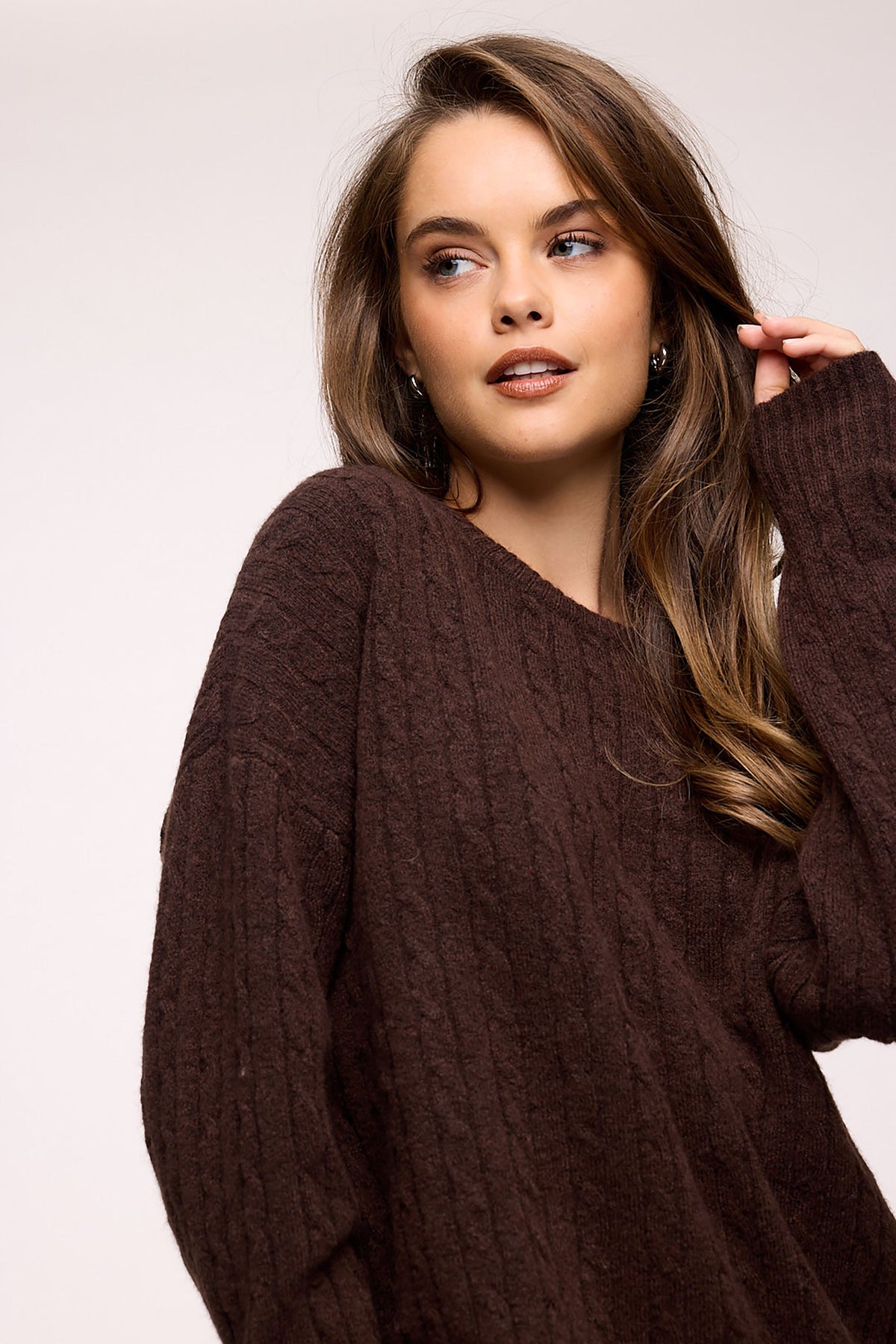 Cozy Knit Cable Crewneck Sweater