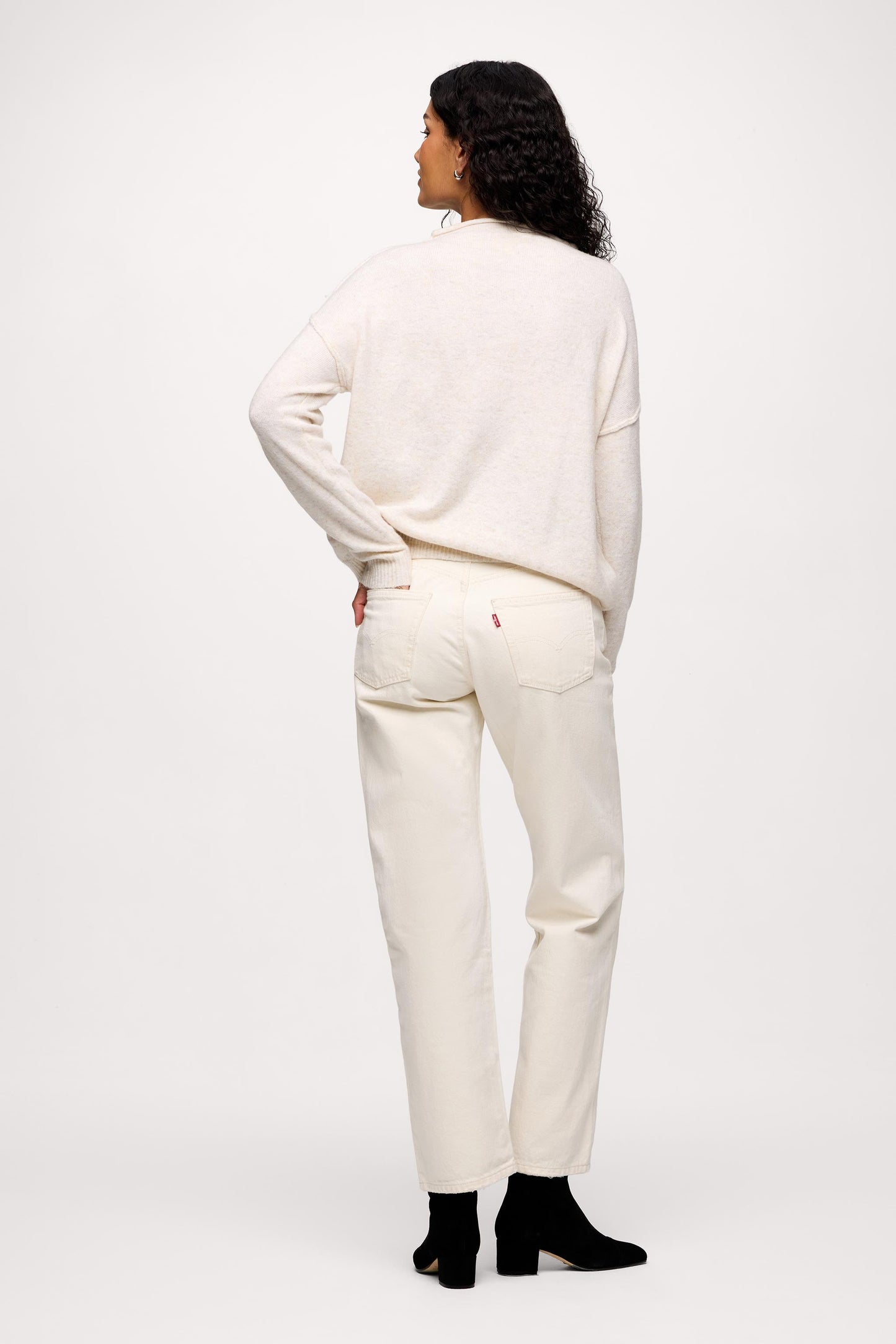 Cozy Knit Mockneck Sweater | Heather Bone
