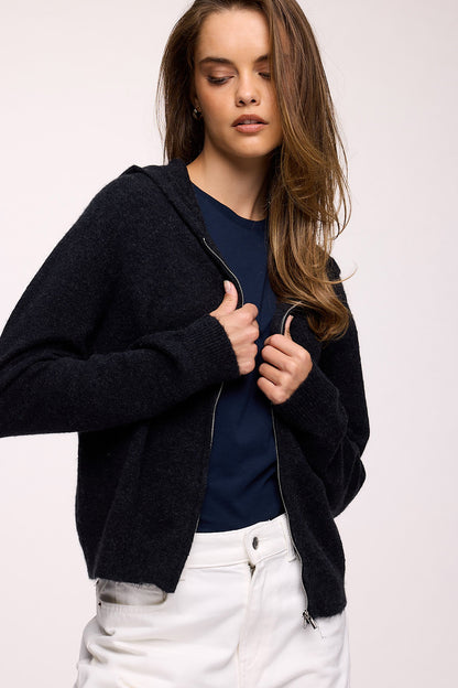 Cozy Knit Zip-Up Cardigan