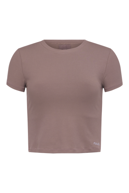 Sporty Rib Bra Tee | Cocoa