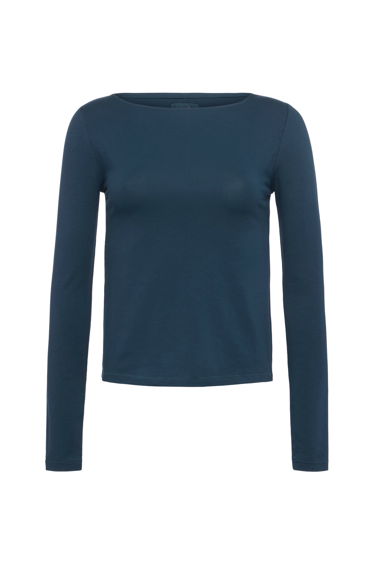 Slinky Jersey Boat Neck Long Sleeve Shirt | Navy