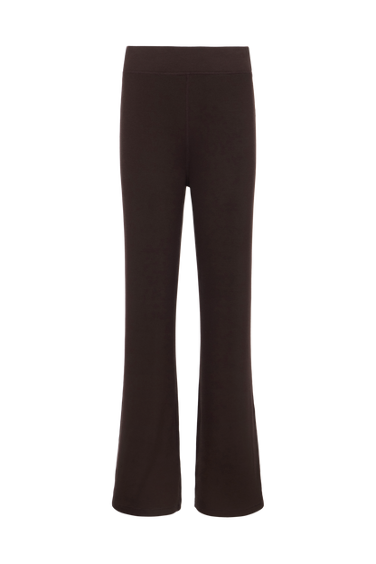 Slinky Rib Streamline Pant | Espresso
