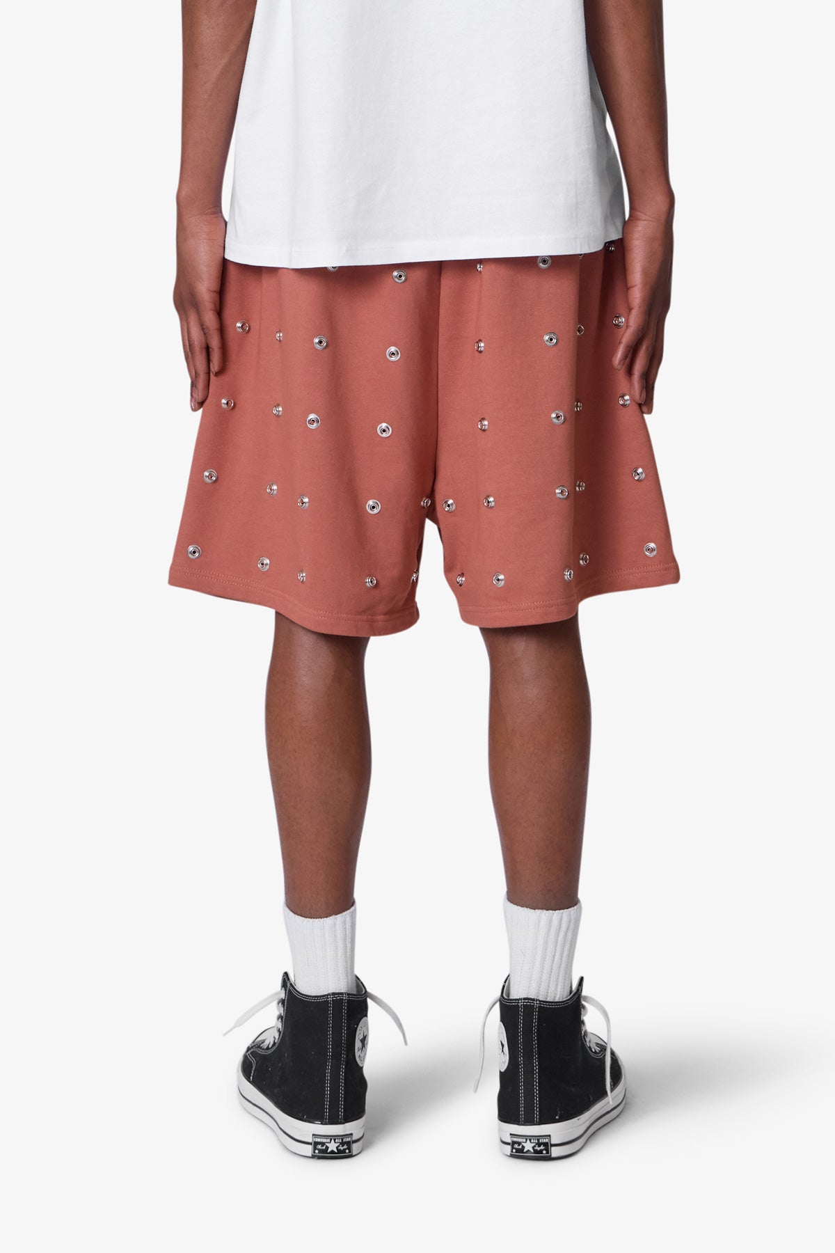 All Over Button Shorts - Rust