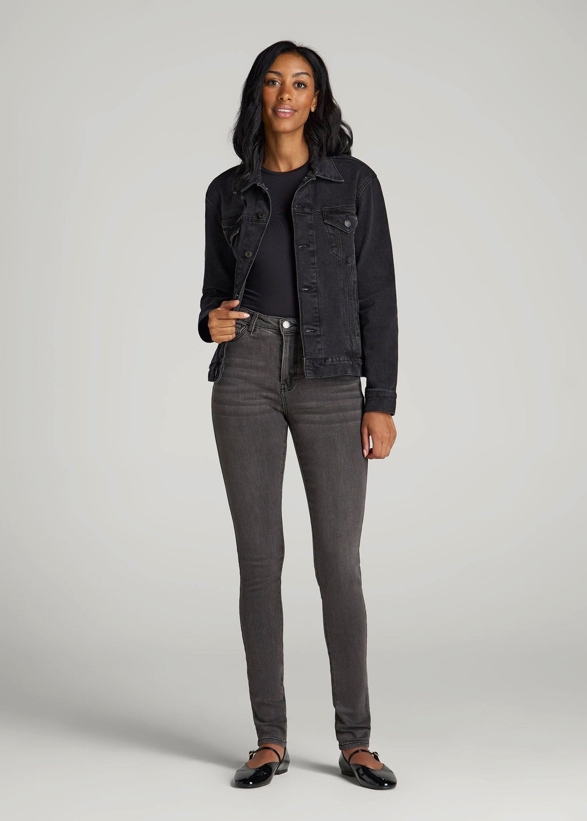 Georgia High-Rise Skinny Jeans for Tall Women in True Grit Grey