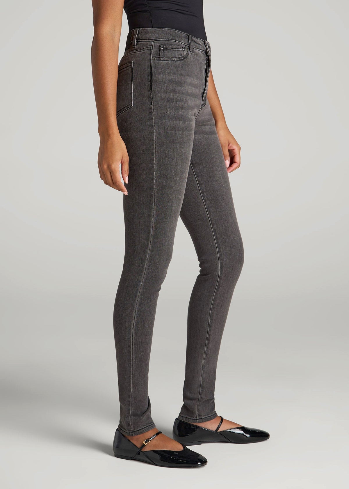 Georgia High-Rise Skinny Jeans for Tall Women in True Grit Grey