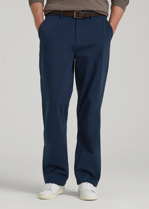 4 Way Stretch Commuter RELAXED Chino Pants for Tall Men in Navy Blue