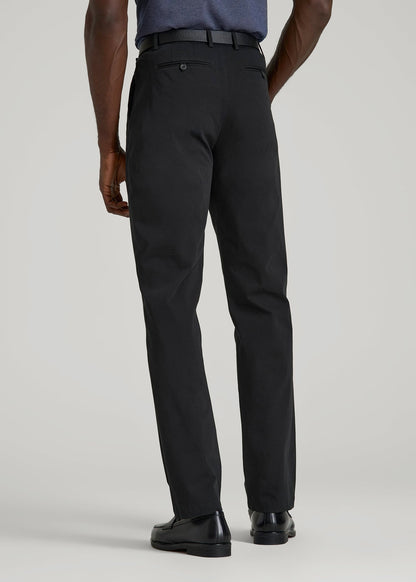 4 Way Stretch Commuter STRAIGHT Leg Chino Pants for Tall Men in Black