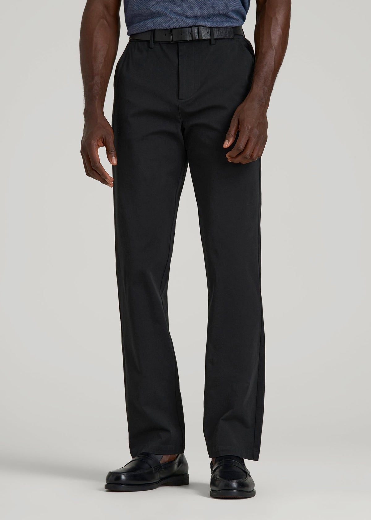4 Way Stretch Commuter STRAIGHT Leg Chino Pants for Tall Men in Black