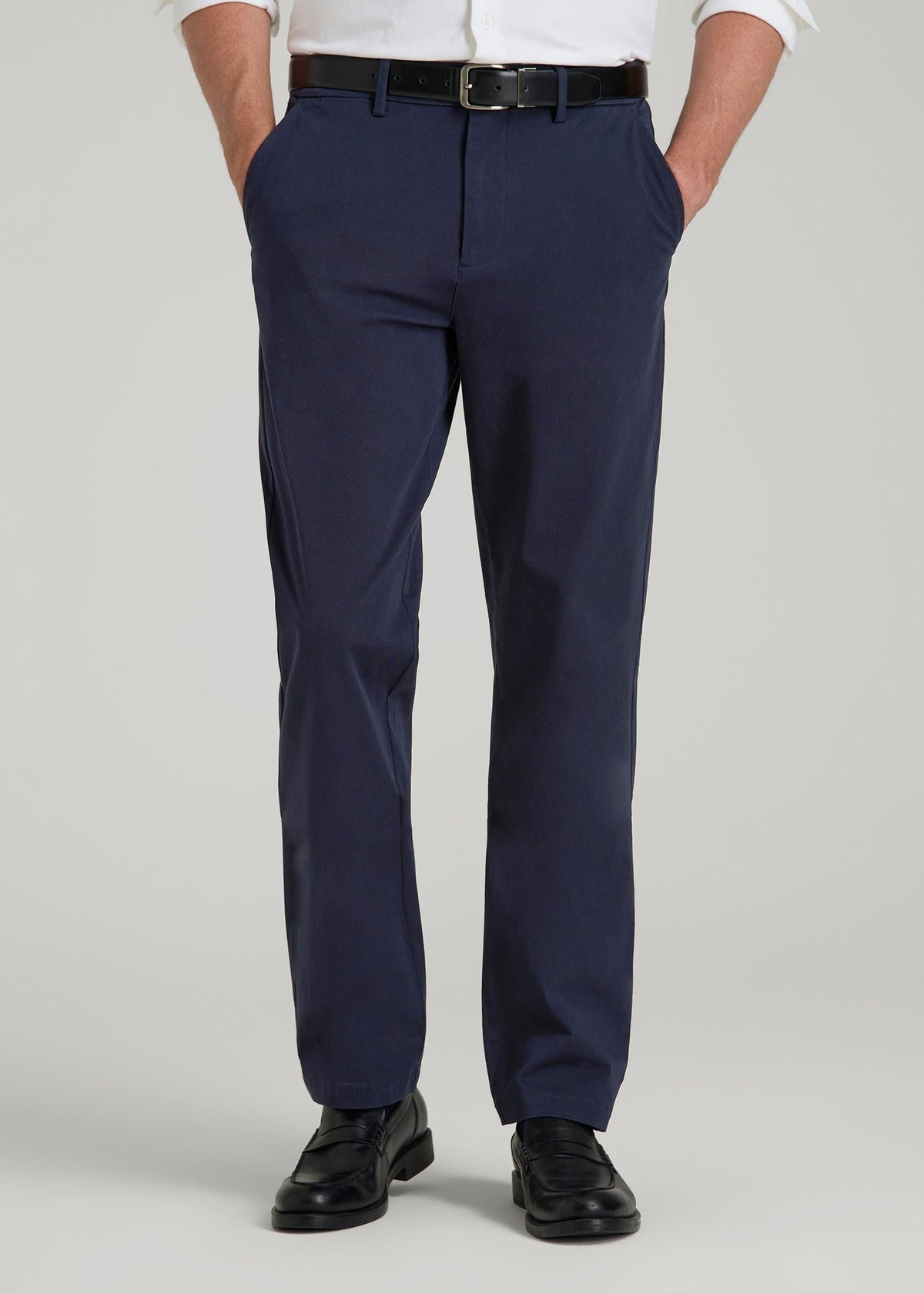 4-Way Stretch Commuter Tapered Chino Pants for Tall Men in Patriot Blue