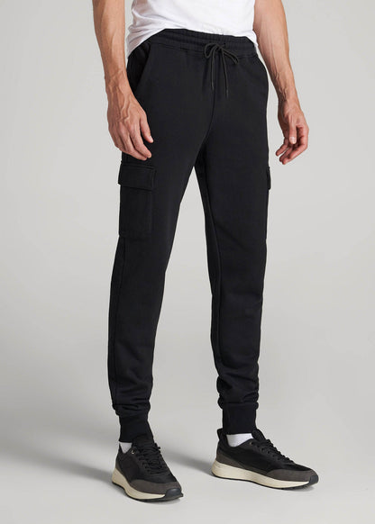 Wearever Fleece Cargo Jogger For Tall Men in Black
