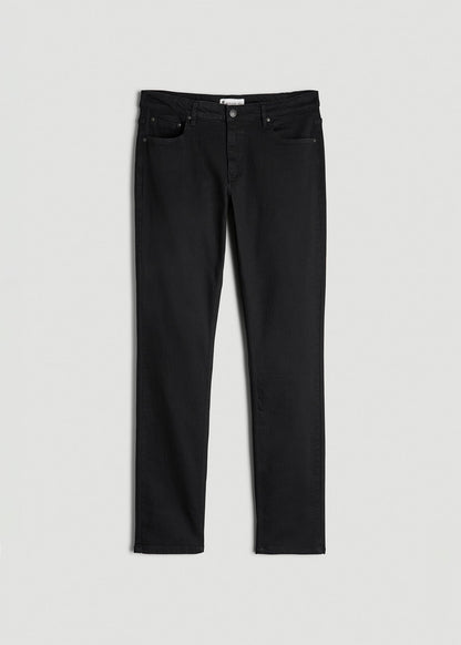 A.T. Basics Men's Carman Tapered fit Jeans for Tall Men in Black