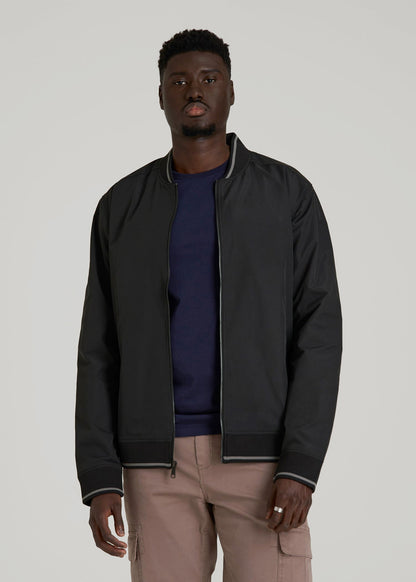 A.T. Bomber Jacket for Tall Men in Black